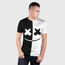 Футболка спортивная мужская Marshmello: Black & White, цвет: 3D-принт — фото 2