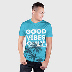 Футболка спортивная мужская Good vibes only, цвет: 3D-принт — фото 2