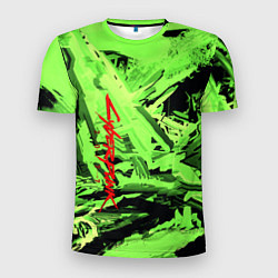 Мужская спорт-футболка Cyberpunk 2077: Green Breaks