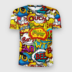 Футболка спортивная мужская Звуки комиксов, цвет: 3D-принт