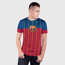 Футболка спортивная мужская FC Barcelona, цвет: 3D-принт — фото 2