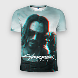 Футболка спортивная мужская Cyberpunk 2077: Keanu Reeves, цвет: 3D-принт