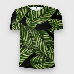Футболка спортивная мужская Тропические большие листья, цвет: 3D-принт