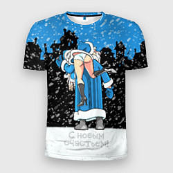 Футболка спортивная мужская С новым счастьем!, цвет: 3D-принт