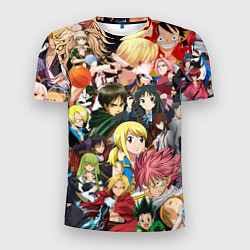 Мужская спорт-футболка Аниме коллаж