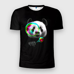 Мужская спорт-футболка Панда и мыльный пузырь