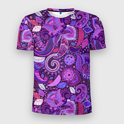 Мужская спорт-футболка Фиолетовый этнический дудлинг