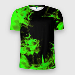Футболка спортивная мужская ЗЕЛЁНЫЙ ОГОНЬ, цвет: 3D-принт