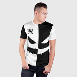 Футболка спортивная мужская Черно-белая улыбка, BlackHorse, цвет: 3D-принт — фото 2