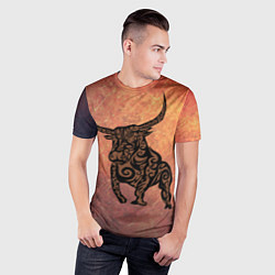 Футболка спортивная мужская Символ года 2021 Бык, цвет: 3D-принт — фото 2