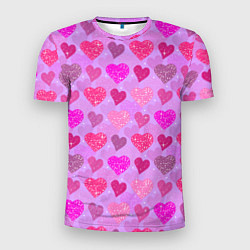 Мужская спорт-футболка Розовые сердечки