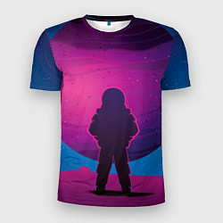 Футболка спортивная мужская Космонавт на лиловой планете, цвет: 3D-принт