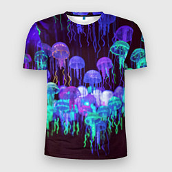 Мужская спорт-футболка Неоновые медузы