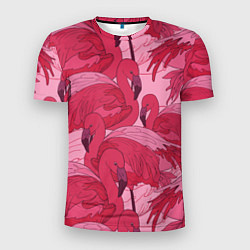 Футболка спортивная мужская Розовые фламинго, цвет: 3D-принт