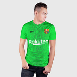 Футболка спортивная мужская FC Barcelona Goalkeeper 202122, цвет: 3D-принт — фото 2