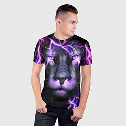 Футболка спортивная мужская НЕОНОВЫЙ ЛЕВ NEON LION, цвет: 3D-принт — фото 2