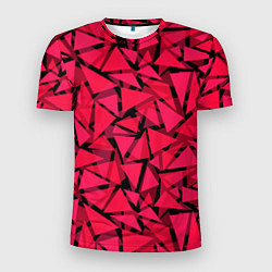 Футболка спортивная мужская Красно-черный полигональный, цвет: 3D-принт