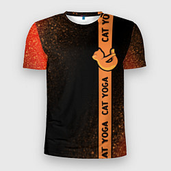 Мужская спорт-футболка Йога Кошка - Шум Лента