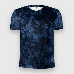 Мужская спорт-футболка Темно-синяя текстура камня