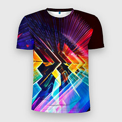 Футболка спортивная мужская Цифровая радуга, цвет: 3D-принт