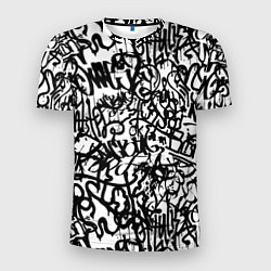 Мужская спорт-футболка Graffiti black on white