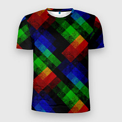 Мужская спорт-футболка Разноцветный мраморный узор