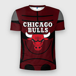 Футболка спортивная мужская CHICAGO BULLS ЧИКАГО БУЛЛС НА ФОНЕ, цвет: 3D-принт