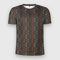 Мужская спорт-футболка Абстракция из разноцветных треугольников из линий