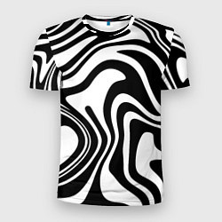 Футболка спортивная мужская Черно-белые полосы Black and white stripes, цвет: 3D-принт