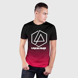 Футболка спортивная мужская LINKIN PARK LOGO CARBON, цвет: 3D-принт — фото 2