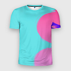 Футболка спортивная мужская Розово-голубой градиент, цвет: 3D-принт