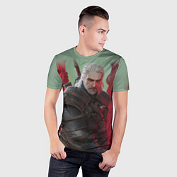 Футболка спортивная мужская ВЕДЬМАК THE WITCHER ГЕРАЛЬТ С МЕЧОМ, цвет: 3D-принт — фото 2