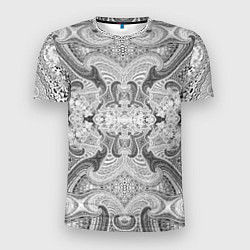 Мужская спорт-футболка Черно-белый абстрактный узор