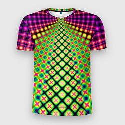 Мужская спорт-футболка Неоновая геометрия абстракция