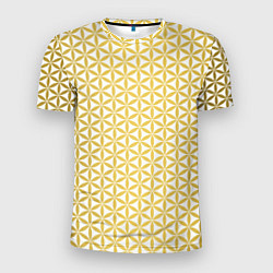 Мужская спорт-футболка Цветок Жизни золото
