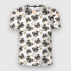 Мужская спорт-футболка Собака Мопс Pug