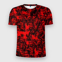 Мужская спорт-футболка LA CASA DE PAPEL RED CODE PATTERN