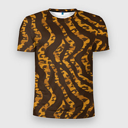 Мужская спорт-футболка Шкура тигра леопарда гибрид