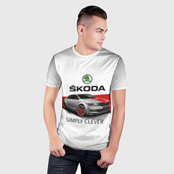 Футболка спортивная мужская Skoda Rapid Sport, цвет: 3D-принт — фото 2