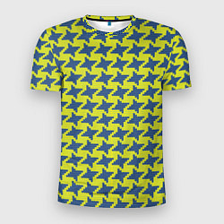 Футболка спортивная мужская Сине-желтые гусиные лапки, цвет: 3D-принт