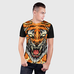 Футболка спортивная мужская Символ года тигр в гневе, цвет: 3D-принт — фото 2