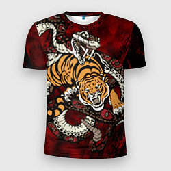 Футболка спортивная мужская Тигр со Змеёй 2022, цвет: 3D-принт