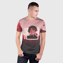 Футболка спортивная мужская Танджиро Камадо Tanjiro Kamado , Клинок, рассекающ, цвет: 3D-принт — фото 2