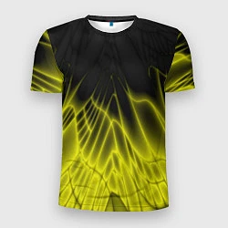 Мужская спорт-футболка Коллекция Rays Лучи Желтый и черный Абстракция 662