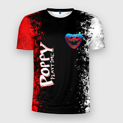 Мужская спорт-футболка Poppy Playtime - Брызги и капли красок