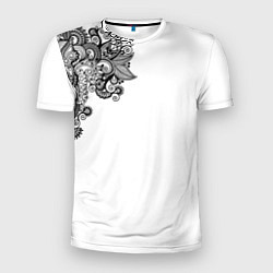 Мужская спорт-футболка Черно Белые КруЖева