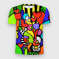 Футболка спортивная мужская Romero Britto - love you, цвет: 3D-принт