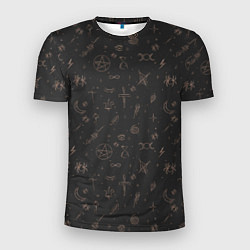 Мужская спорт-футболка Паттерн пентаграмма черный