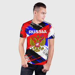 Футболка спортивная мужская Russia Геометрия патриотизм, цвет: 3D-принт — фото 2