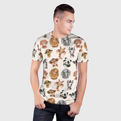 Футболка спортивная мужская Милые дикие животные, цвет: 3D-принт — фото 2